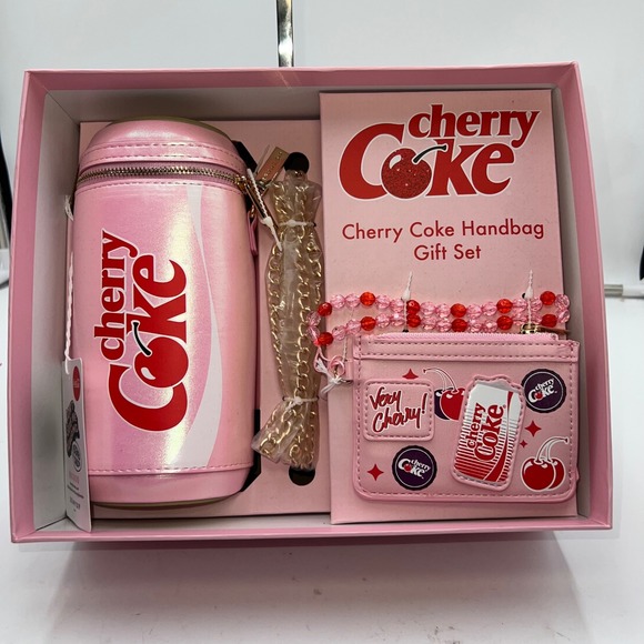 Skinnydip Handbags - Skinnydip Cherry Coke Handbag Gift Set Pink Can Purse Wallet Beaded Strap